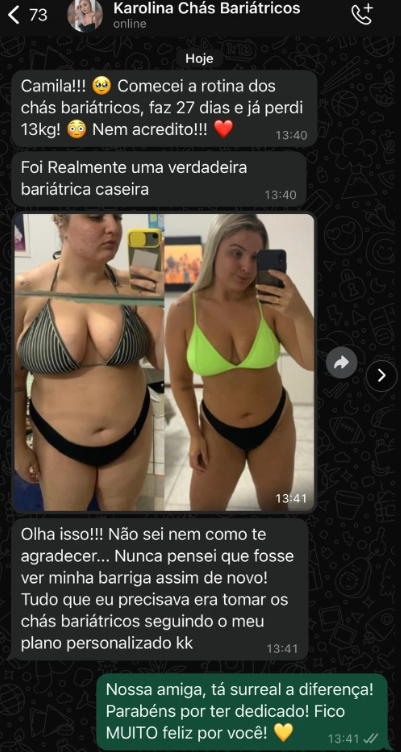 Depoimento WhatsApp Karolina Chás Bariátricos